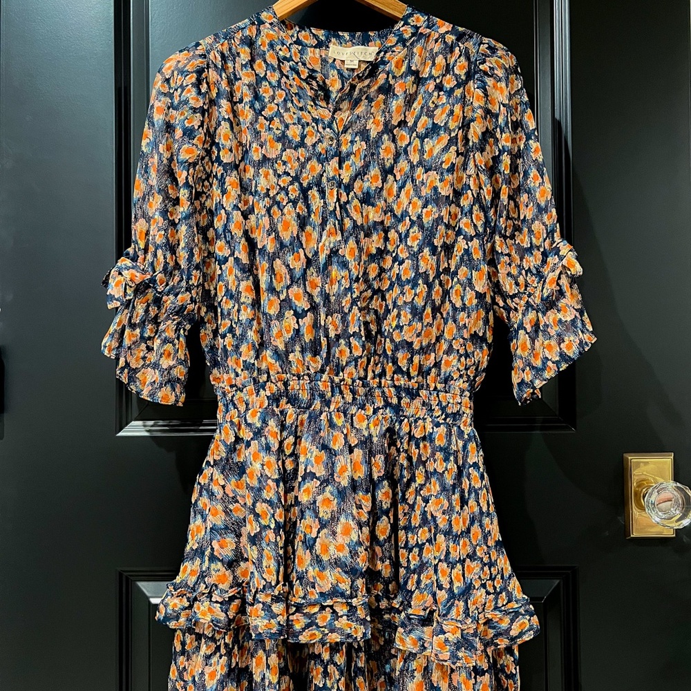 Love Stitch Floral Flared Dress